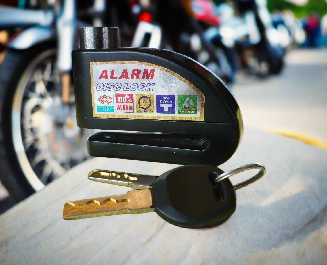 Alarm Disc Locks for Motorcycles, Scooters, and Bicycles