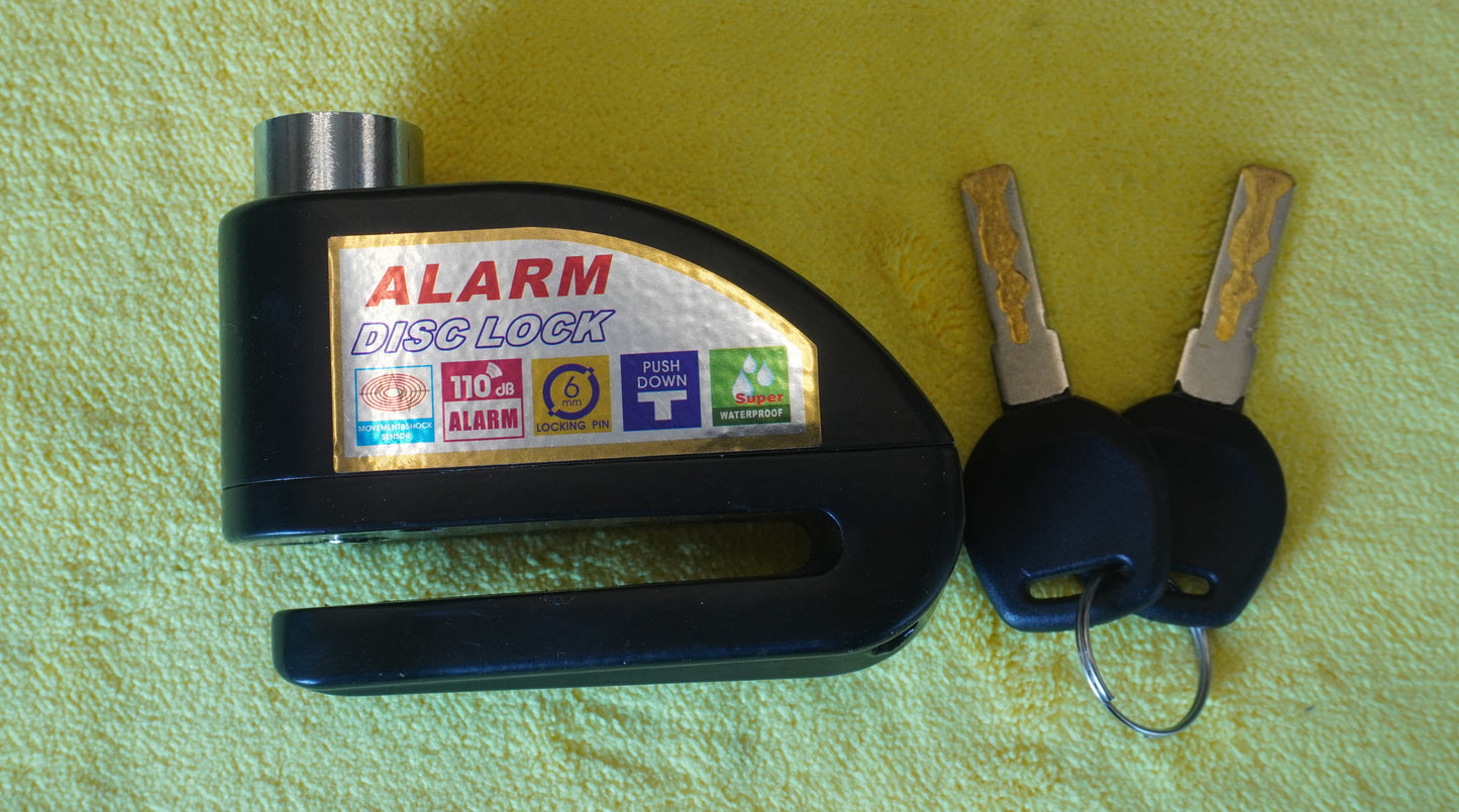 Alarm Disc Locks for Motorcycles, Scooters, and Bicycles